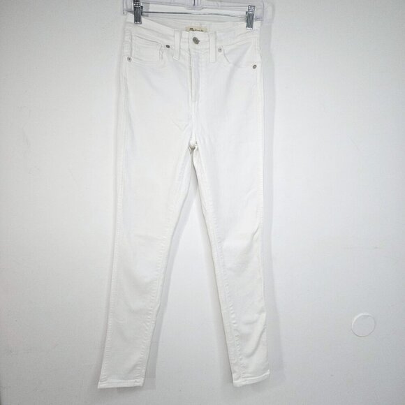 MADEWELL 10” High Rise Skinny White Denim Jeans - Picture 2 of 10